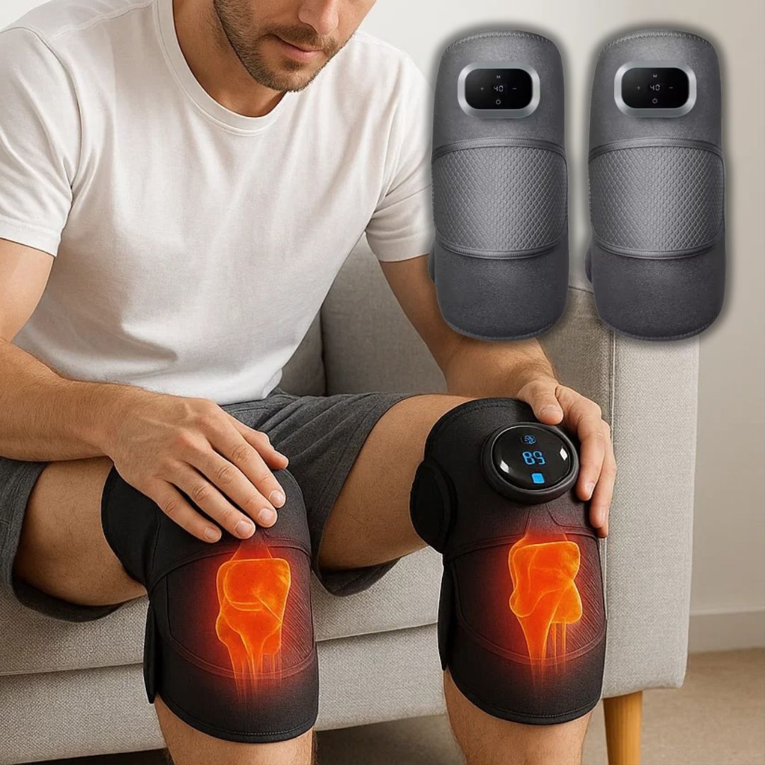 KneeEase | Heated Knee Massager – Triple Therapy – Adjustable Compression – Pain Relief for Arthritis & Recovery