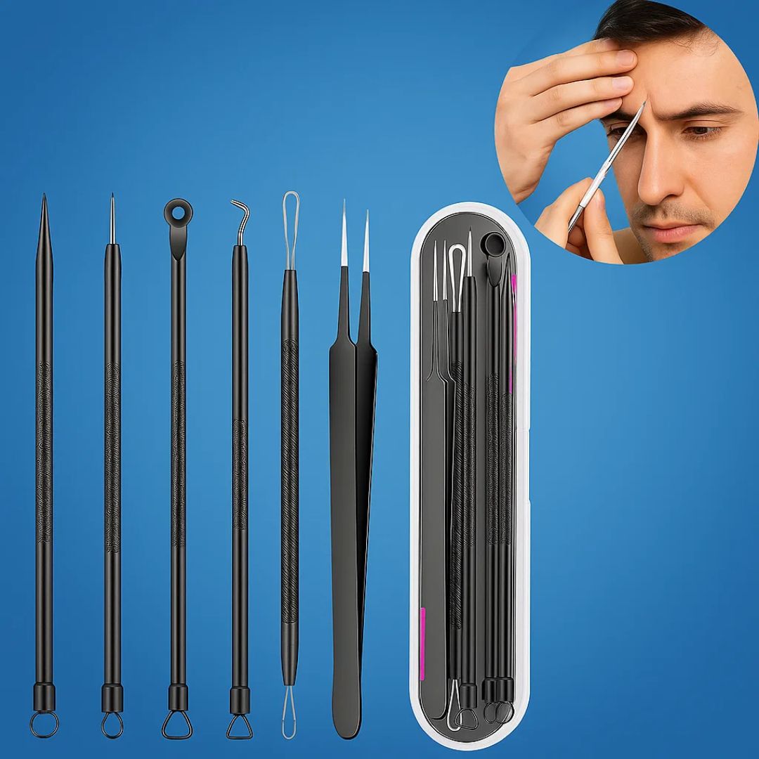 PurePore | Blackhead Remover Tool Kit – Stainless Steel – Travel Case – Easy Spot Removal – Clear Smooth Skin – At-Home & On-the-Go Care
