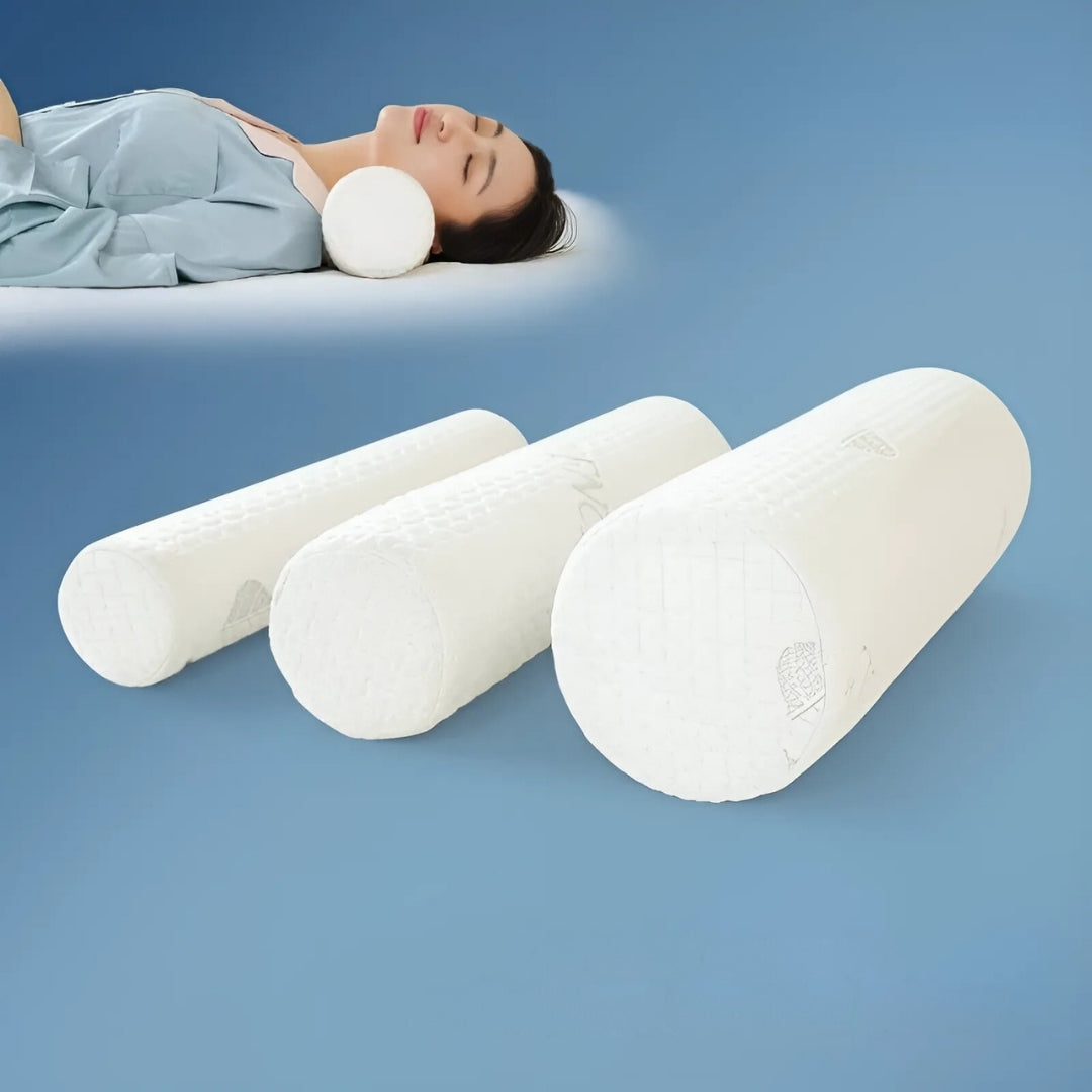 RelaxPosture Memory Foam Neck Roll Pillow – Perfect for Sleep, Travel, and Pain Relief with Ergonomic Support