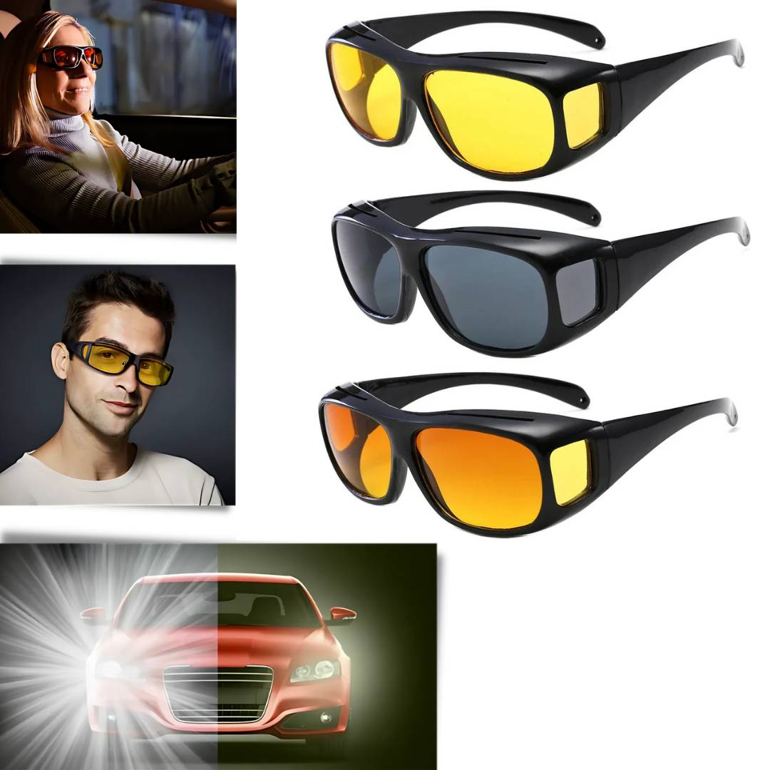 DriveBright Night Driving Clarity Glasses | Enhanced Vision - Anti-Glare Glasses - UV Protection - Reduced Eye Strain During Night Drives