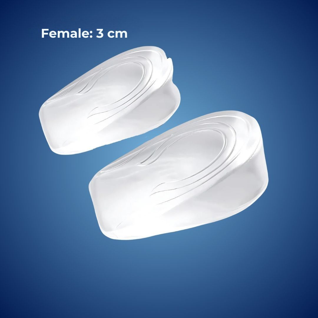 LiftComfort Silicone Gel Heel Lifting Inserts | Height Increase - Pain Relief for Plantar Fasciitis - Shock Absorption - Better Posture
