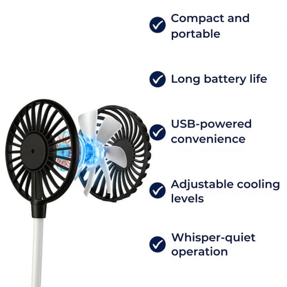 BreezeMate | USB Cooling Mini Fan – Silent Operation – Lightweight Pocket Size – Powerful Breeze – Comfort for Desk Office Commute