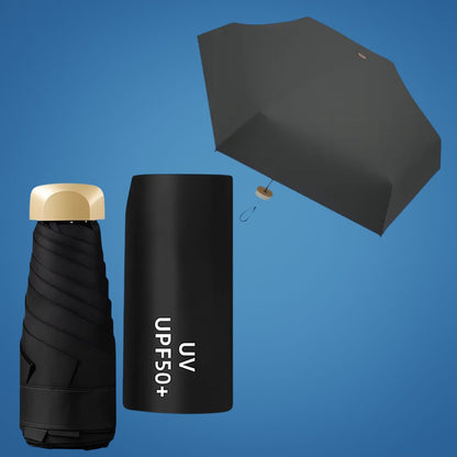 UrbanBrolly | Mini UV Folding Umbrella – UPF 50+ Sun Protection – Water‑Repellent – Lightweight Pocket‑Size Travel Use
