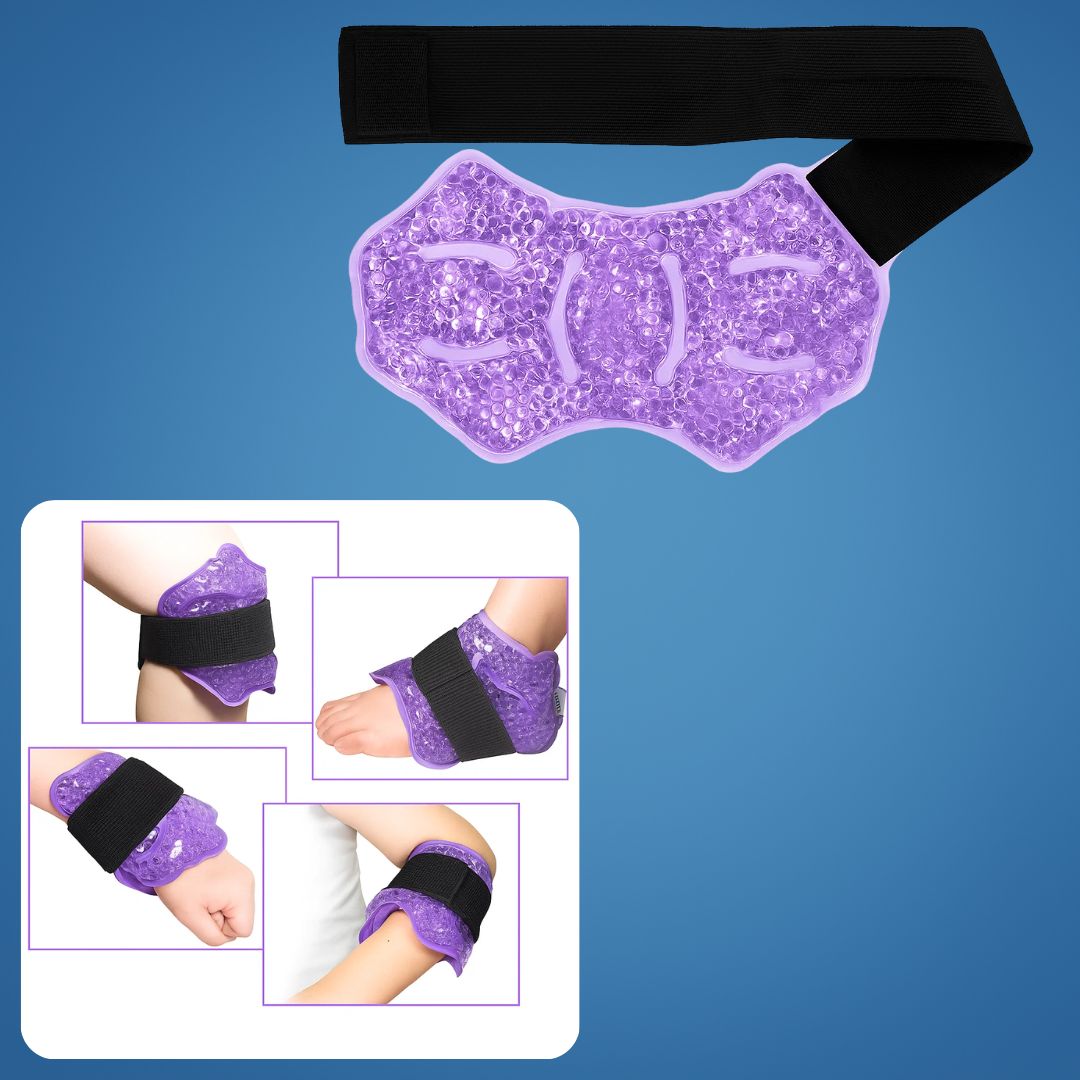 FlexiTherm | Hot Cold Compress Wrap – Pain Relief – Flexible Gel-Bead Pack – Reduces Swelling – Reusable for Sports Injury Recovery