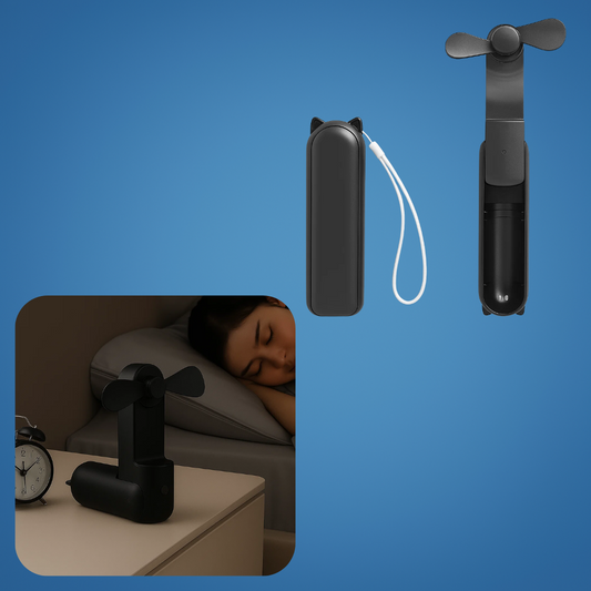 CoolMate | Portable Mini Fan – Long Battery Life – Foldable & Silent – Stay Cool Anywhere – Ideal for Travel, Festivals, Office & Camping