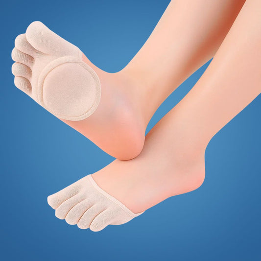 ToeEase | Five-Toe Socks – Cushioned Forefoot – Discreet Breathable No-Show Style – Blister Prevention – Comfort for Work and Leisure