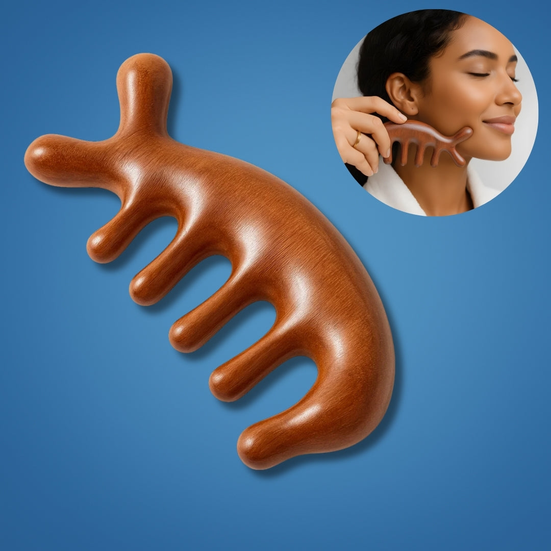 SootheWave | Scalp Massage Comb – Stress Relief & Hair Health – Natural Sandalwood – Gentle Detangling for Sensitive Scalps Daily Calm Care