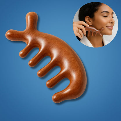 SootheWave | Scalp Massage Comb – Stress Relief & Hair Health – Natural Sandalwood – Gentle Detangling for Sensitive Scalps Daily Calm Care