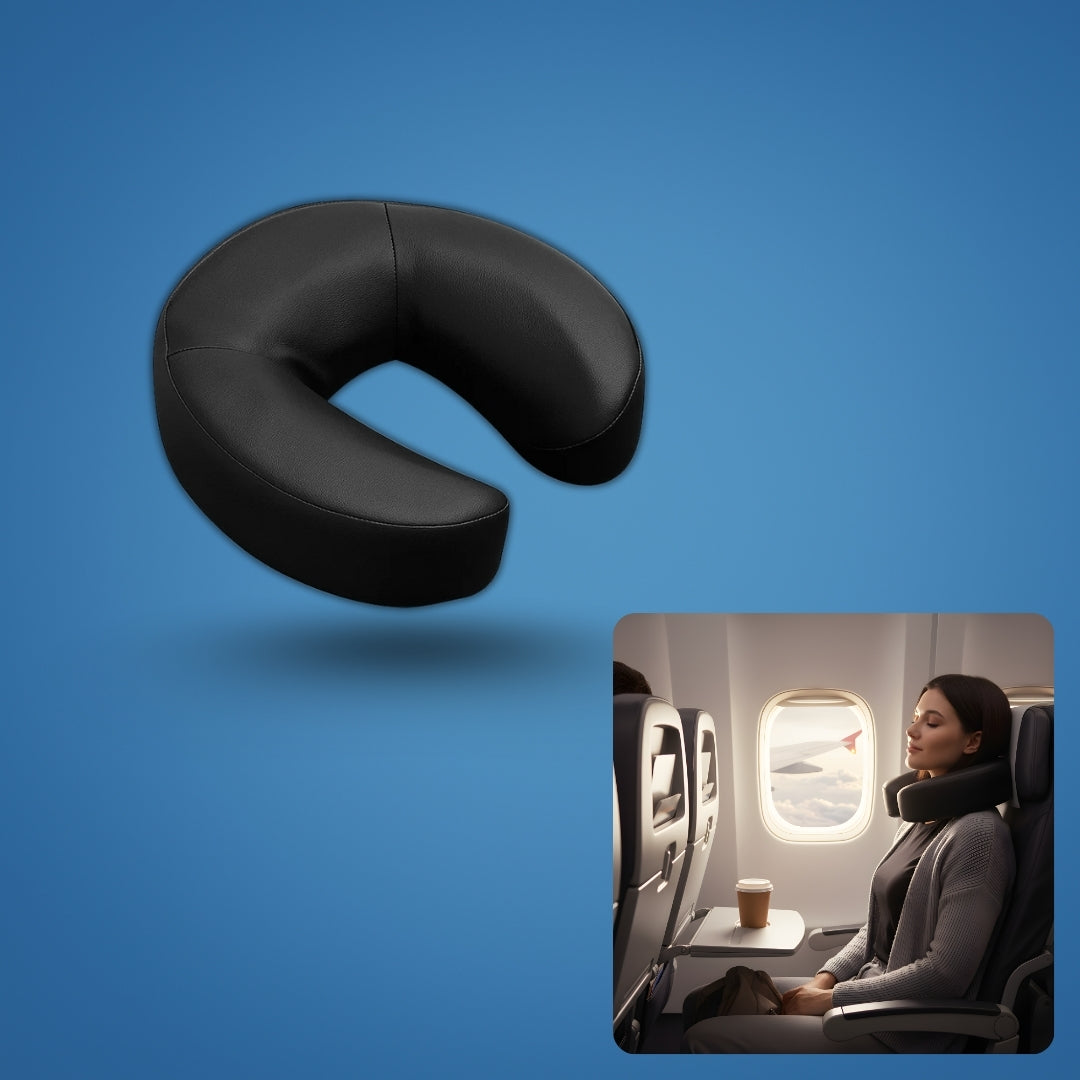 NeckEase | Memory Foam Travel Pillow – Neck Pain Relief – Ergonomic U-Shape Support – Lightweight Comfort for Flights & Long Journeys