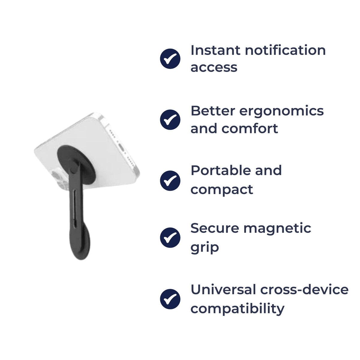 MagnaHold | Laptop Phone Mount – Magnetic Grip – 360° Adjustable Arm – Secure Hands-Free Viewing at Desk