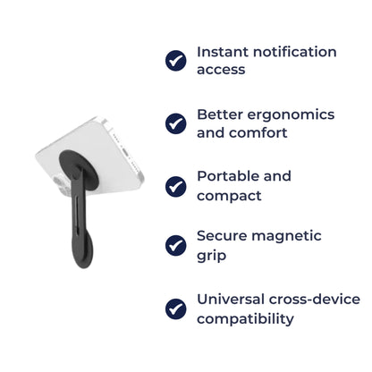 MagnaHold | Laptop Phone Mount – Magnetic Grip – 360° Adjustable Arm – Secure Hands-Free Viewing at Desk