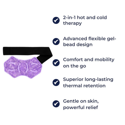 FlexiTherm | Hot Cold Compress Wrap – Pain Relief – Flexible Gel-Bead Pack – Reduces Swelling – Reusable for Sports Injury Recovery
