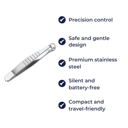 TrimSure | Nose Hair Tweezers – Safe Round Tip Design – Stainless Steel – Precise Grooming for Nose & Face