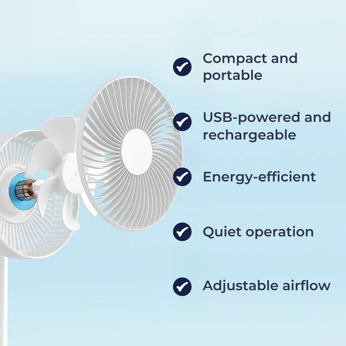 CoolBreeze | Portable USB Desk Fan – Silent Operation – Compact Lightweight – Instant Cooling Relief – Stay Cool for Office Bedroom Travel