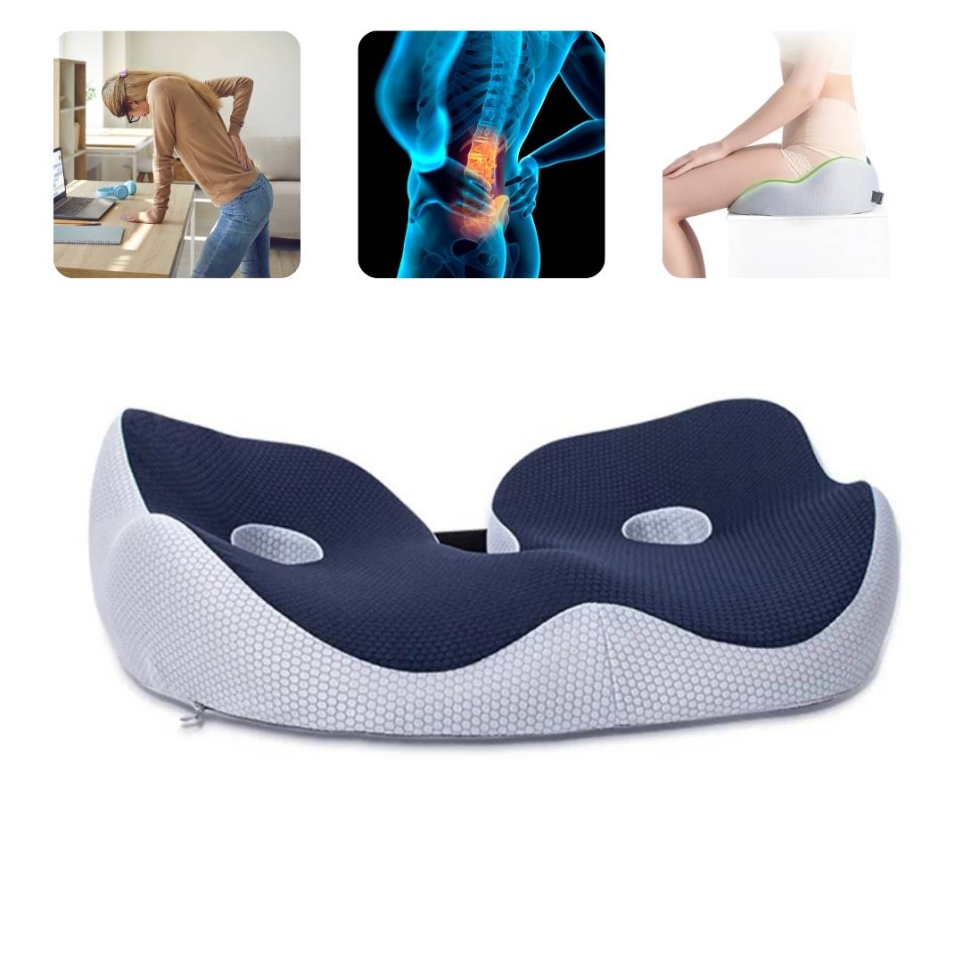 SitSmart Adjustable Memory Foam Sit Bone Relief | Seat Cushion for Tailbone Pressure Pain - Posture Support in Office Chairs