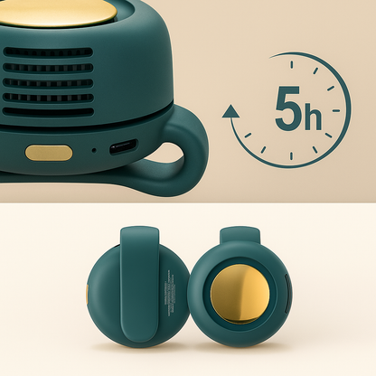 CoolClip | Portable Clip Fan – Silent Cooling Breeze – USB Rechargeable Power – Lightweight Hands-Free Design – Travel & Desk Cooling Benefits