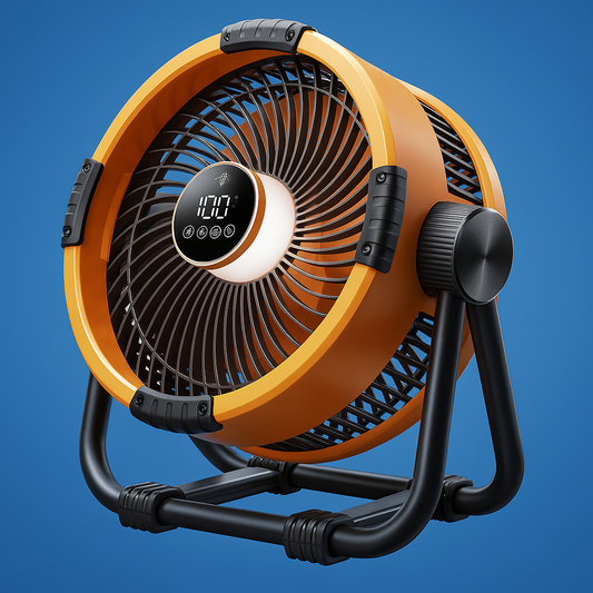 BreezeGlow | Outdoor Hangable LED Fan – Remote Control & Long Battery Life – 20000 mAh Powerful Lightweight Design – Camping & Patio Use