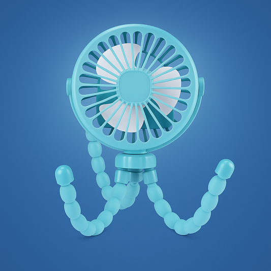 BreezeFlex | Clip On Mini Fan – Quiet Rechargeable – Flexible Tripod – Portable Cooling Comfort – Perfect for Baby Stroller Office Travel