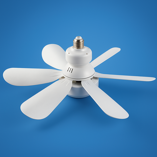 CoolLight | Socket Fan Light – Quiet Operation – E27 LED Ceiling Combo – Perfect for Bedrooms & Small Rooms