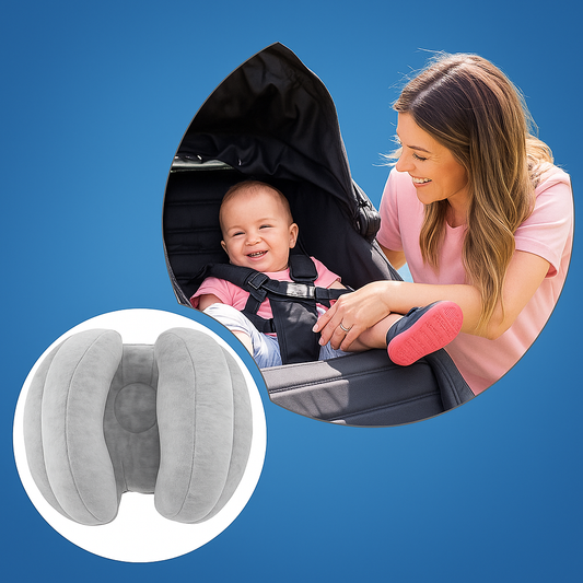 SnugNest | Baby Car Seat Head Support Pillow – Prevents Head Flop – Breathable Cotton – For Newborns and Infants