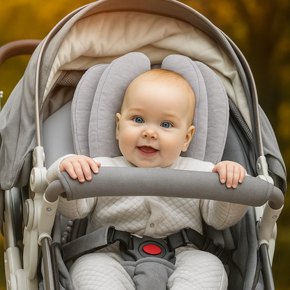 SnugNest | Baby Car Seat Head Support Pillow – Prevents Head Flop – Breathable Cotton – For Newborns and Infants