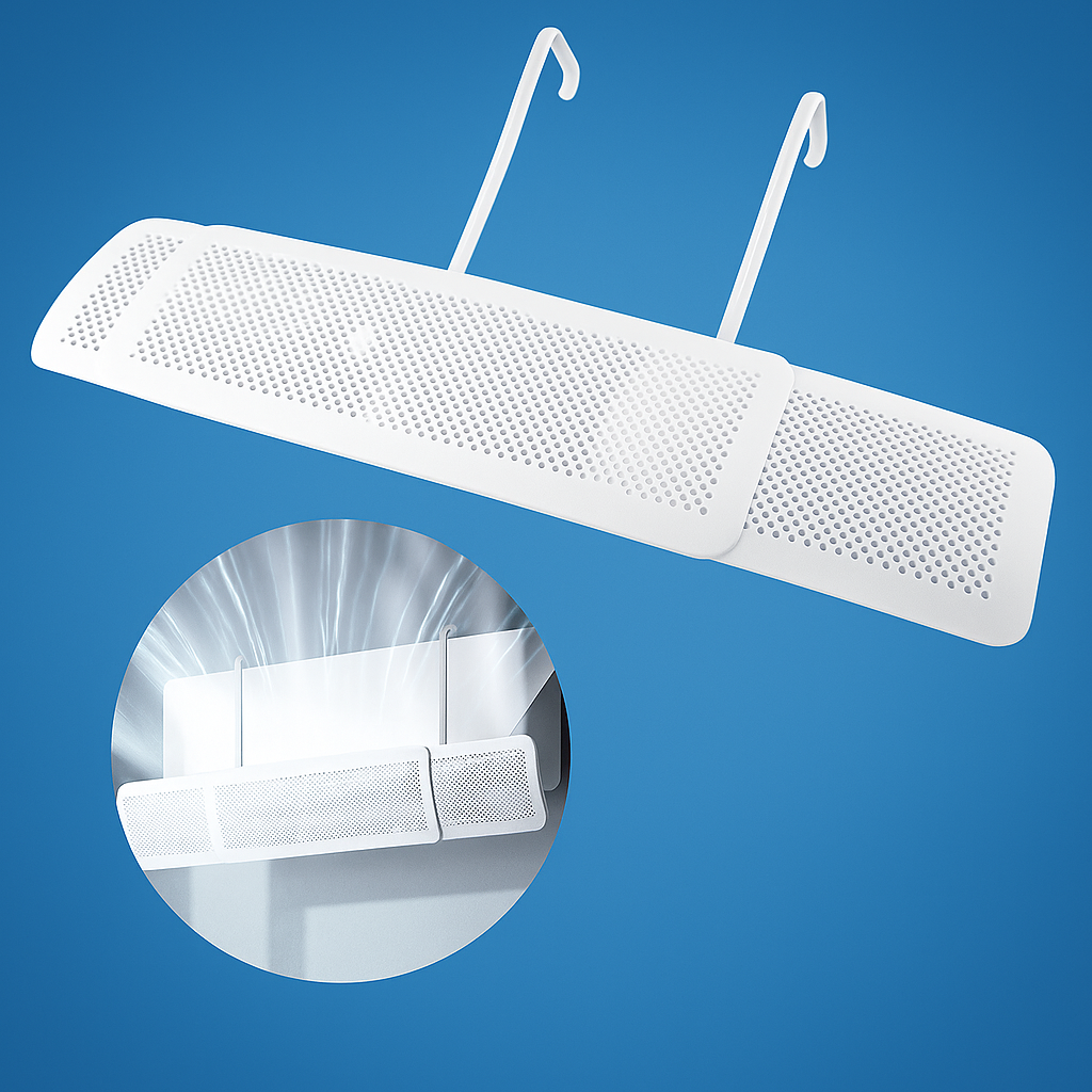 BreezeBlocker | Air Conditioner Deflector – Prevents Cold Draughts – Adjustable Anti-Blowing Design – Children, Elderly & Family Health