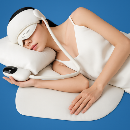 Relaxura | Eye Massager – Heated Hot Compress – Adjustable Rechargeable Design – Stress Relief Relaxation & Better Sleep