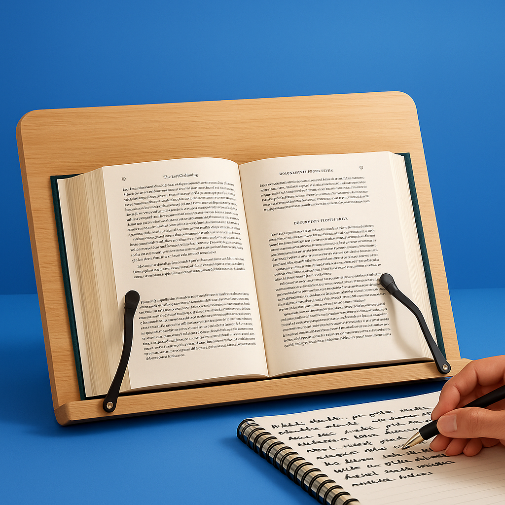 PageLift | Book stand – Foldable Adjustable – Wooden Stable Frame – Cookbooks Tablets and Hands-free Reading