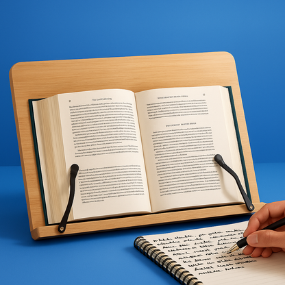 PageLift | Book stand – Foldable Adjustable – Wooden Stable Frame – Cookbooks Tablets and Hands-free Reading