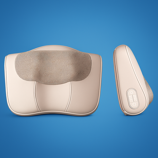 ThermaKnead | Shiatsu Massage Pillow – Heated Deep-Kneading – Breathable Mesh – Neck and Back Pain Relief for Home Office and Car