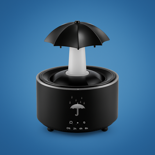 LumiDrop | Ultrasonic Aroma Diffuser – Rotating Umbrella Mist – LED Night Light – Quiet Humidifier for Bedroom