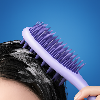 ScalpLuxe | Double-Sided Shampoo Brush – Silicone Scalp Massager – Deep Clean for Oily Hair & Sensitive Scalp