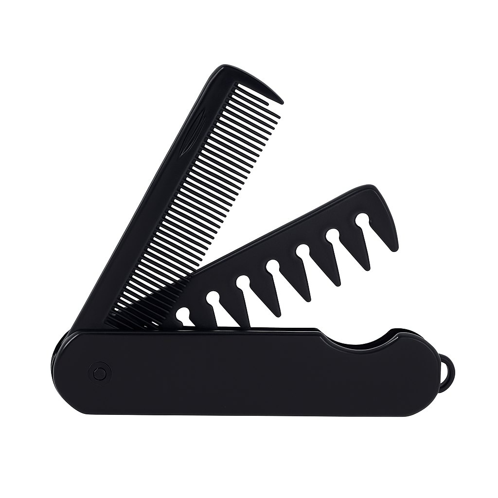 PocketTame | Pocket Hair Comb – Two In One Wide And Fine Teeth – Lightweight Portable Design – Daily Hair And Beard Grooming