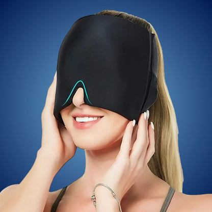 MigraSoothe Gel Hood Instant Headache and Migraine Relief | Cooling Comfort, Pressure Therapy & Light Blocking for Anytime Use
