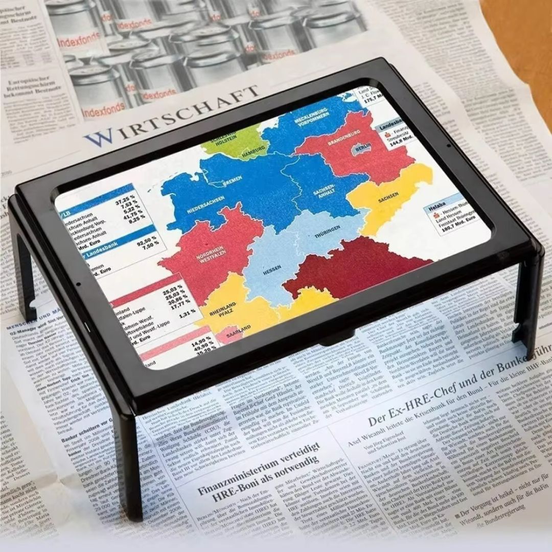 BrightView | 3x Page Magnifier with LED Light – Full Page View – Lightweight & Hands-Free – Ideal for Seniors & Low Vision Users