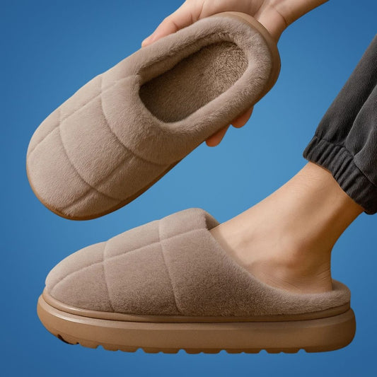 SnugSole | Thick Sole House Slippers – Non Slip – Plush Lining – Warm Cushion Support – Relieves Cold Feet & Improves Comfort Indoors