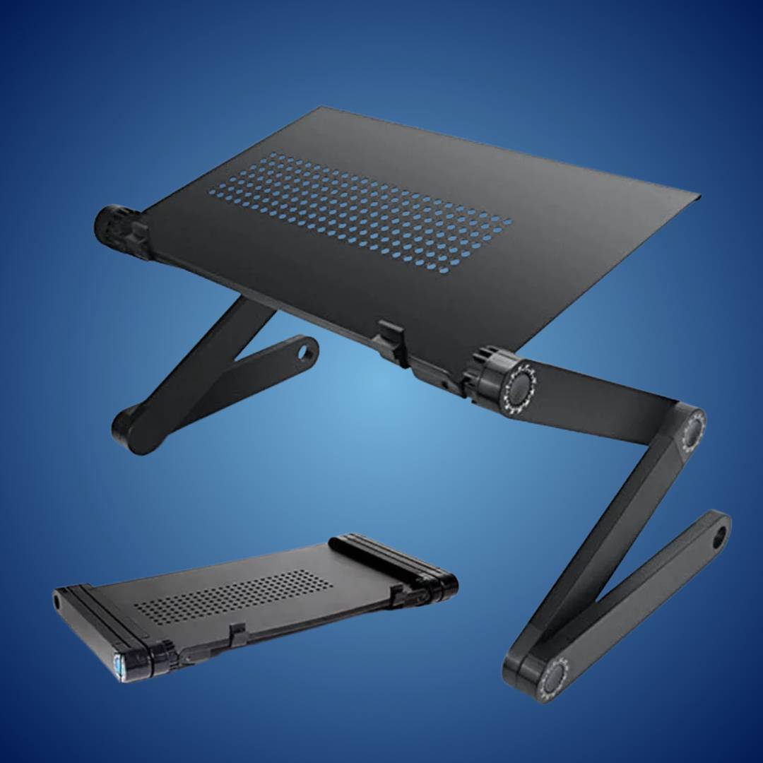 ErgoElevate Adjustable Laptop Stand | for Bed - Couch - Desk - Cooling Function for Comfort and Productivity