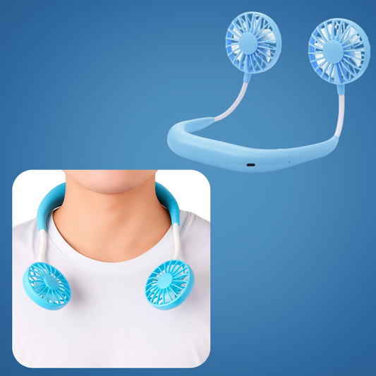 BreezeBand | Portable Neck Fan – Long Battery Life – USB Rechargeable 2000 mAh – Quiet Hands-Free Cooling – Ideal for Travel Festivals Office