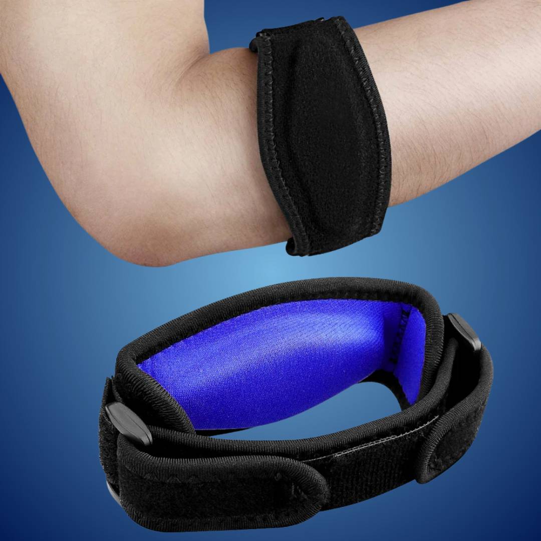 FlexSupport Adjustable Elbow Brace Support Pad | Elbow Pain Relief - Compression for Elbow Pain - Comfortable Elbow Brace