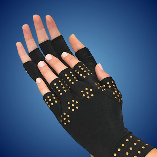 ThermaFlex Fingerless Arthritis Gloves | Magnetic Compression Gloves for Arthritis Pain Relief - Improved Circulation - Reduced Swelling