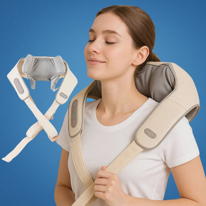 RelaxaPro | Shiatsu Neck Massager – Heated Relief – Cordless Design – Ideal for Office & Home Use