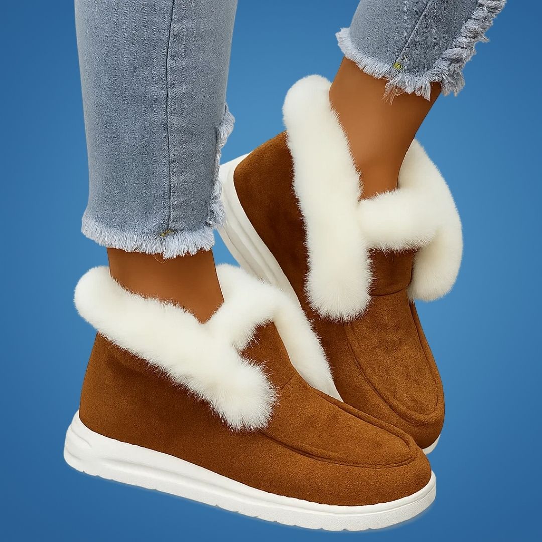 CosyStep | Women’s Suede Ankle Boots – Easy Slip-On Warmth – Plush Lining Anti-Slip Sole – All-Day Comfort & Support for Cold Winter Walks