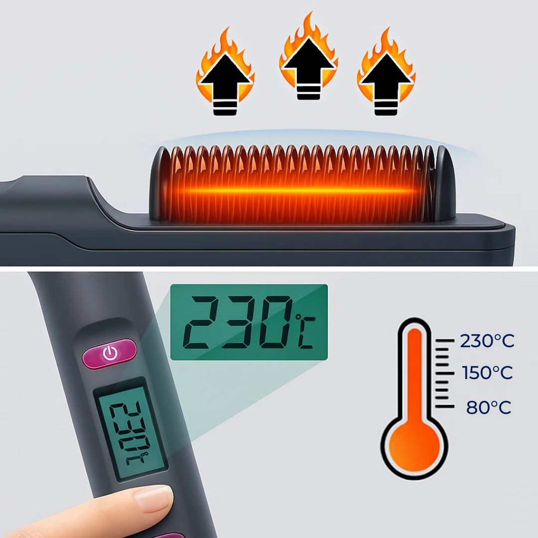 StyleSwift | Hot Comb Straightener – Instant Heat Up – Ceramic Coated – Frizz-Free Shiny Hair for All Types – Salon Smooth Results