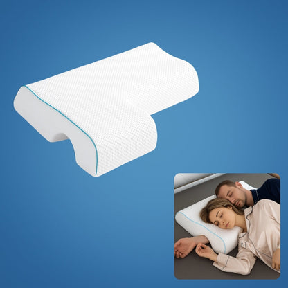 SleepEase | Side‑Sleeper Couple Memory Foam Pillow – Arm‑Hole Comfort – Orthopaedic Neck Support – Pain Relief – Deeper, Restful Sleep