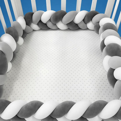 SnugNest | Braided Cot Bumper – Breathable Cotton – Soft Cushioning – Newborn Nursery Safety