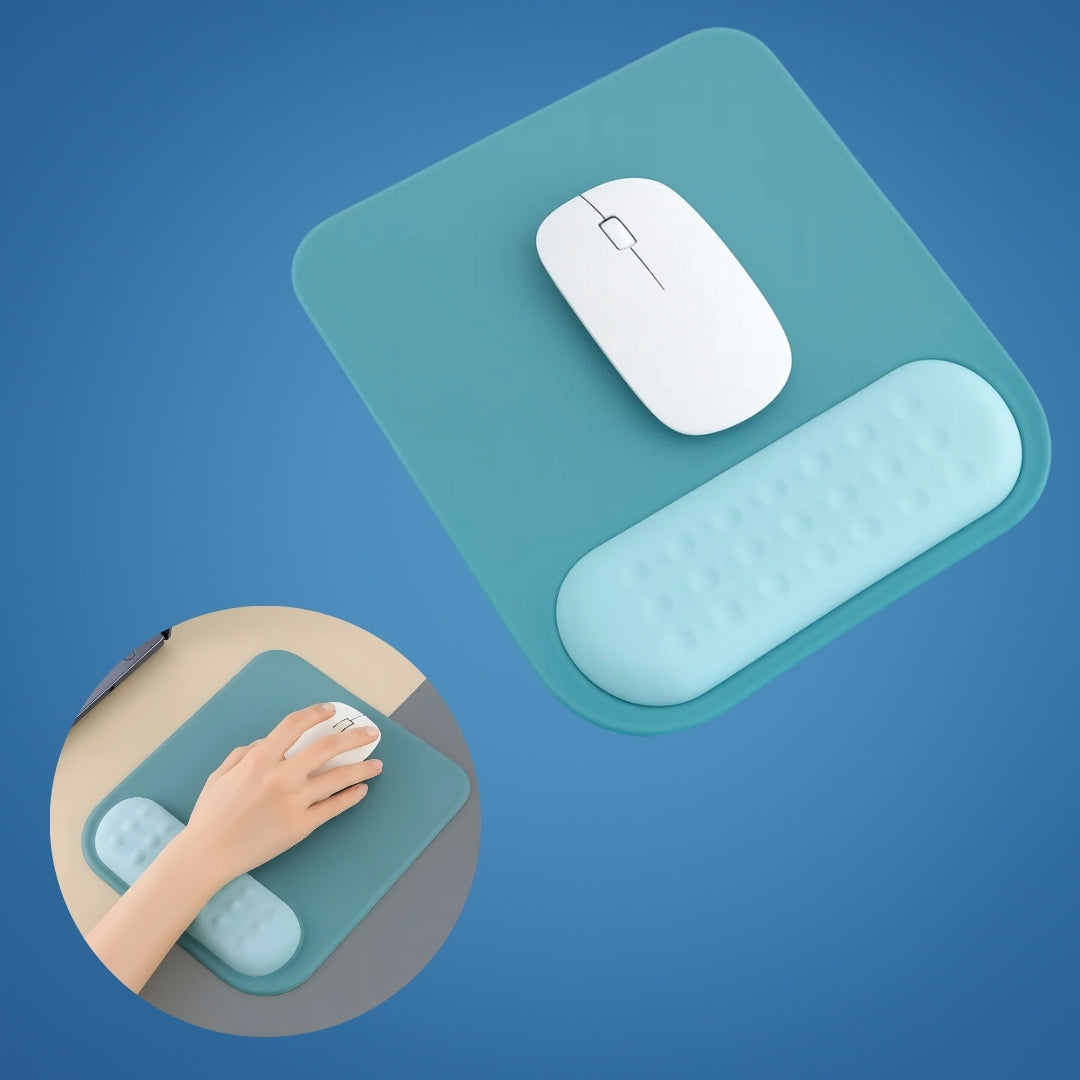 DeskEase | Ergonomic Mouse Pad – Wrist Support – Silicone Cushioned Anti‑Slip – Relieves Strain – For Long Hours at Office or Gaming