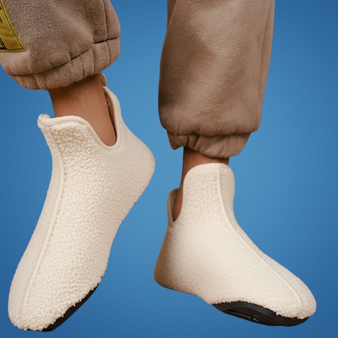 SnugStride | Winter Slippers – Non-Slip Plush Indoor Shoes – Thick Memory Foam Sole – Keeps Feet Warm, Comfy and Protected at Home