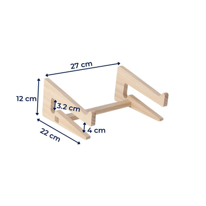 DeskLift | Wooden Laptop Stand – Ergonomic Neck Support – Ventilated Natural Wood – Prevents Overheating – Ideal for Home & Office Use