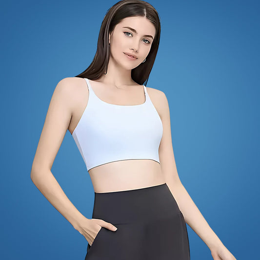 FlexaFit | Yoga Crop Top – Built‑in Bust Support – Breathable Quick‑Dry Fabric – Two‑Layer Comfort – Gym & Active Women