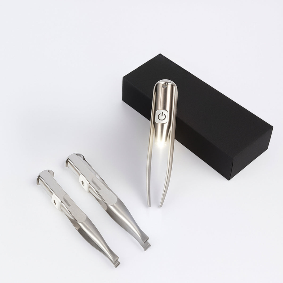 BrowSure | Eyebrow Tweezers – Rust-Resistant Stainless Steel – LED Light Precision Grip – Long-Lasting At-Home Grooming
